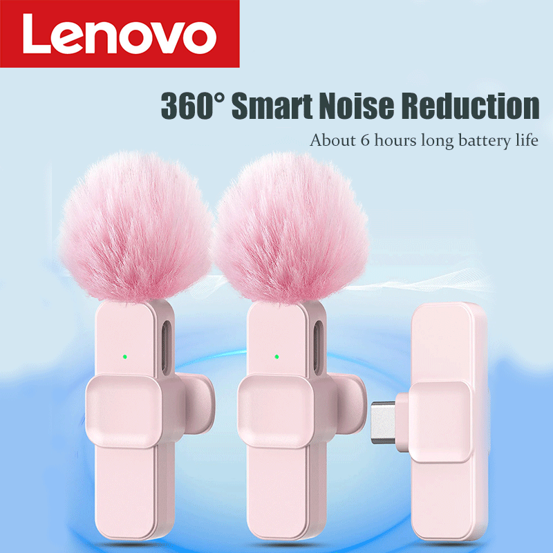 Android Tablet Gaming Accessories - Беспроводной петличный микрофон Lenovo Pink для